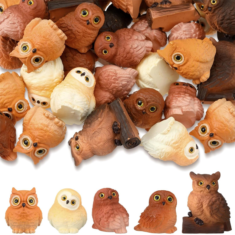 Bonsai Garden Kit - Set of 5 Resin Mini Owl