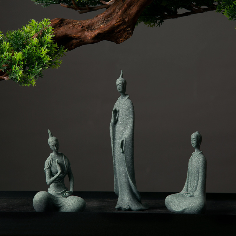 Mini Buddhist Monks Figurines  - Bonsai Garden Zen recension och pris