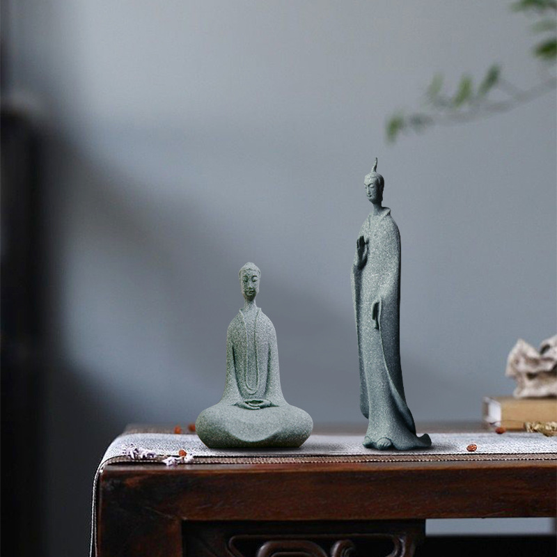 Mini Buddhist Monks Figurines  - Bonsai Garden Zen recension och pris