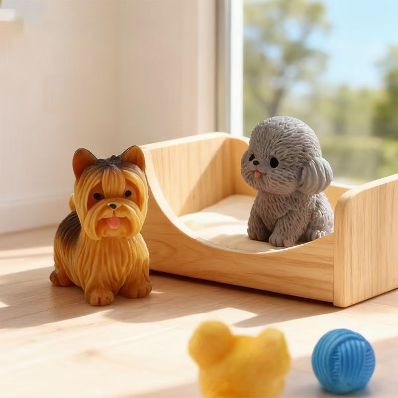 Cute Teddy Poodle Puppy Small  - Bonsai Garden Art recension och pris