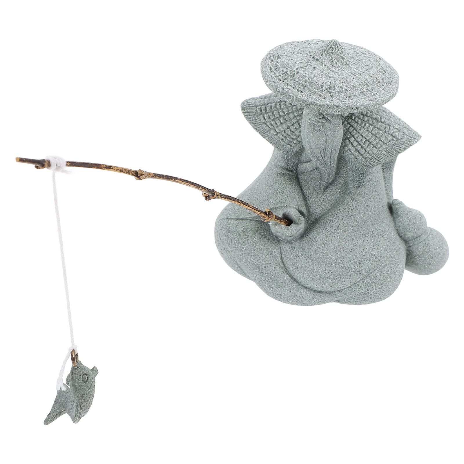 Mini Fisherman Statue Resin El - Bonsai Garden Zen recension och pris