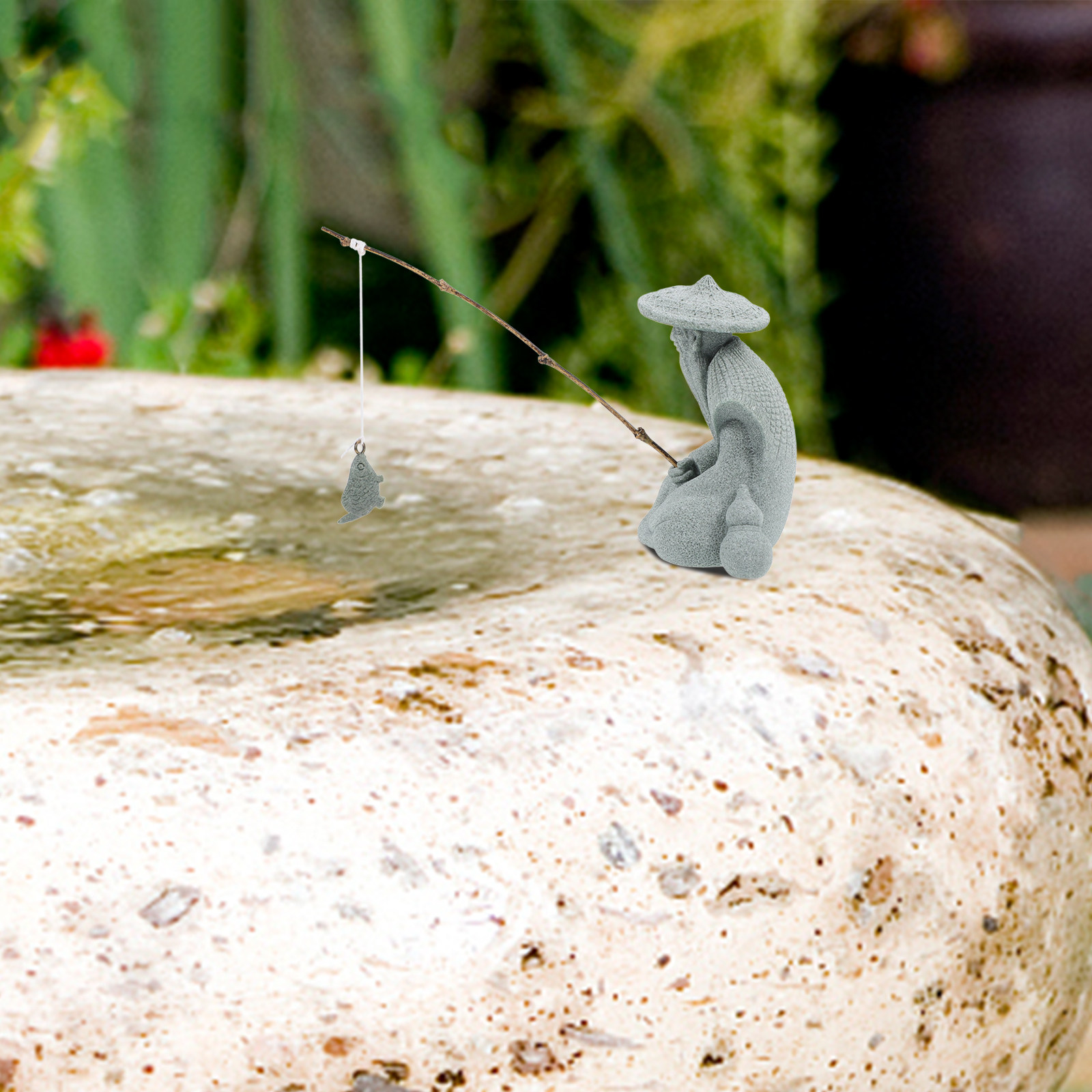 Mini Fisherman Statue Resin El - Bonsai Garden Zen recension och pris