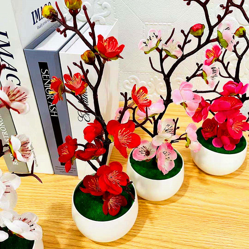 Simulation Plum Flower Pot Pla - Bonsai Garden Kit recension och pris
