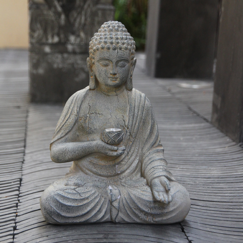 Resin Solar Buddha Statue Scul - Bonsai Garden Zen recension och pris